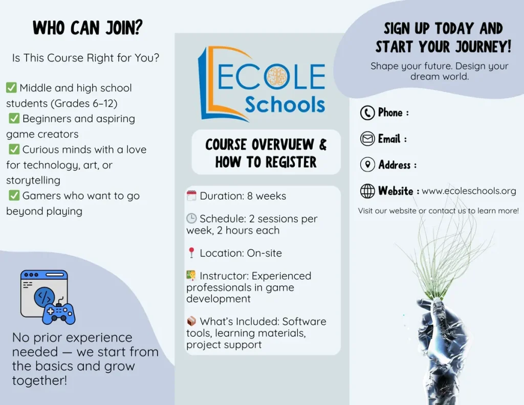 Game Development course flyer